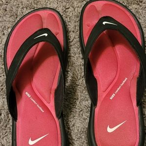 Nike sandals, pink and black, size 8